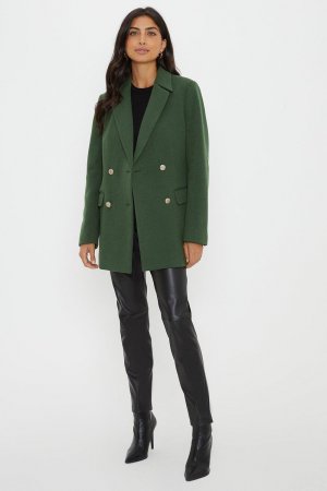 Пальто-пиджак из саржи в стиле милитари, зеленый Wallis