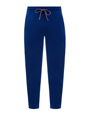 Спортивные брюки с графическим принтом и лампасами BIKKEMBERGS. Цвет: синий