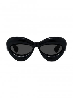 Солнцезащитные очки «кошачий глаз» 55 мм с завышенной талией, черный Loewe