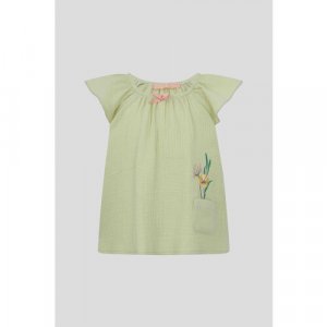 Комплект одежды  для девочек, платье и шорты, повседневный стиль, пояс на резинке, размер 80, зеленый Choupette. Цвет: зеленый/оливковый