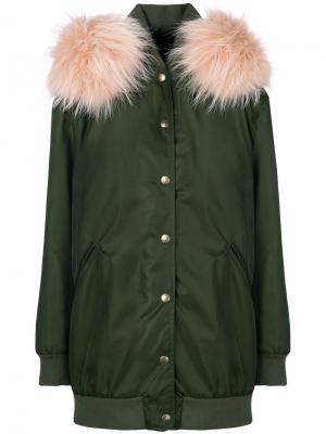 Пальто миди с капюшоном Mr & Mrs Italy. Цвет: зелёный