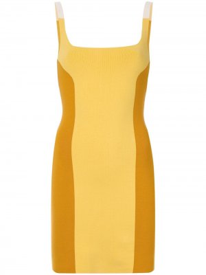 Платье мини дизайна колор-блок Nagnata. Цвет: желтый