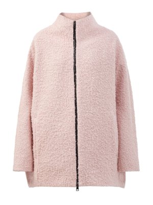 Пальто-oversize из фактурной шерсти и альпаки GIANFRANCO FERRE. Цвет: розовый