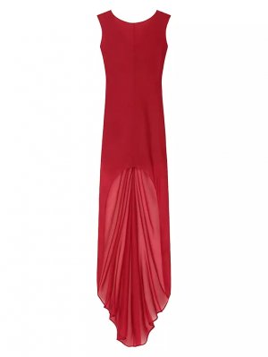 Вечернее платье из органзы с бантами , красный Givenchy