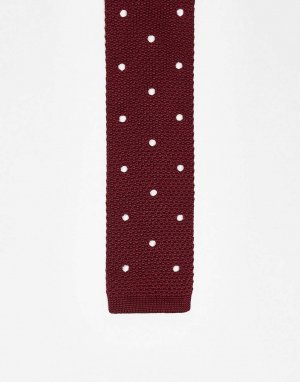 Красный вязаный галстук в горошек Ben Sherman
