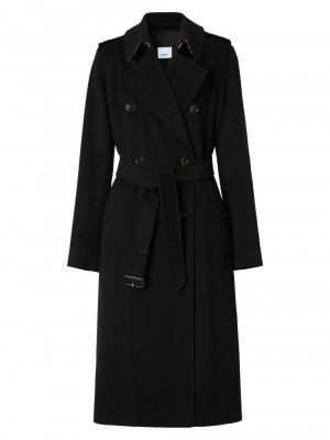 Кашемировое пальто Kensington с поясом , черный Burberry