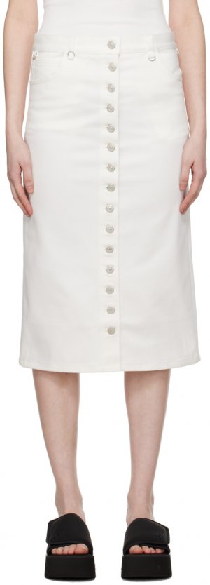 Белая джинсовая юбка-миди Multiflex Courreges