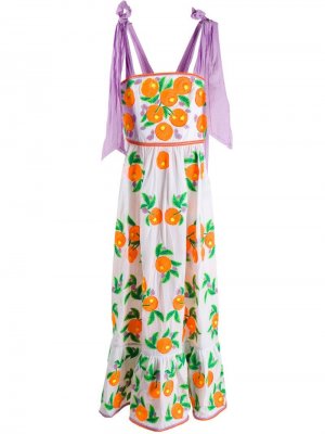 Расклешенное платье Mandarin Yuliya Magdych. Цвет: белый
