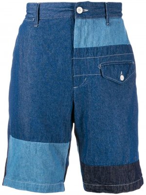 Джинсовые шорты с контрастной отделкой Engineered Garments. Цвет: синий