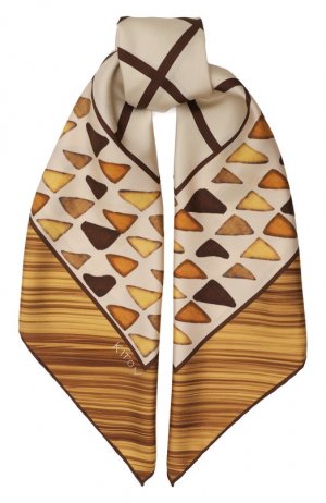 Шелковый платок Kiton. Цвет: коричневый