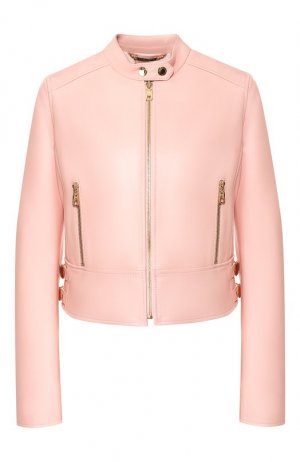 Кожаная куртка Dolce & Gabbana. Цвет: розовый