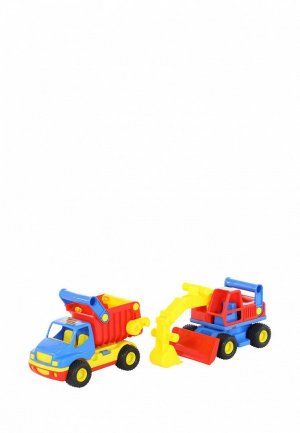 Набор игровой Wader КонсТрак, автомобиль-самосвал + экскаватор колёсный (в коробке). Цвет: разноцветный