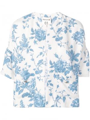 Пиджак с цветочным принтом Semicouture. Цвет: белый