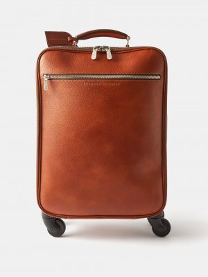 Кожаный чемодан для ручной клади , коричневый Brunello Cucinelli