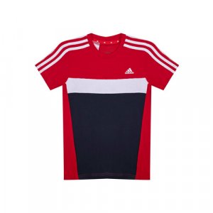 Футболка , размер 13-14 лет, черный, красный adidas. Цвет: черный/черный-красный/красный
