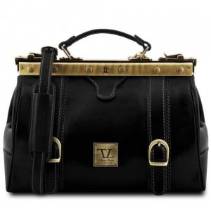 Кожаный саквояж Monalisa TL10034 Черный Tuscany Leather. Цвет: черный