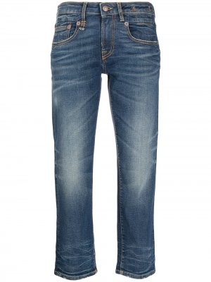 Укороченные джинсы Boy прямого кроя R13. Цвет: синий