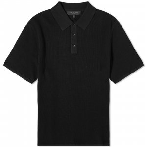 Рубашка Rag & Bone Harvey Knit Polo, черный