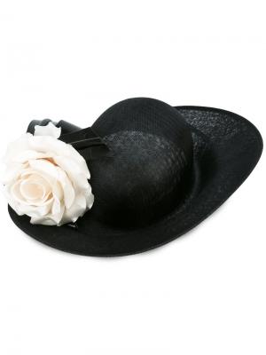 Шляпа с цветком Philip Treacy. Цвет: черный
