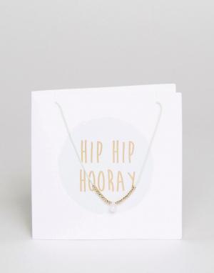 Ожерелье с поздравительной открыткой Hip Hooray Orelia. Цвет: золотой