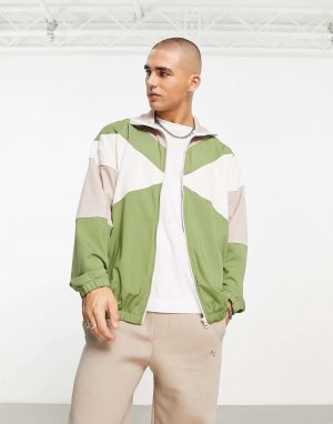 Зеленая спортивная куртка свободного кроя ASOS. Цвет: зеленый