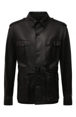 Кожаная куртка Ralph Lauren. Цвет: чёрный