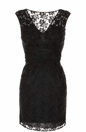 Приталенное мини-платье с вышивкой Basix Black Label. Цвет: черный