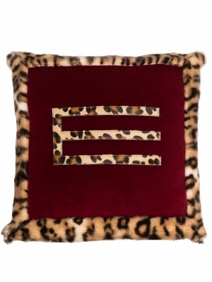 Подушка с леопардовым принтом ETRO HOME. Цвет: красный