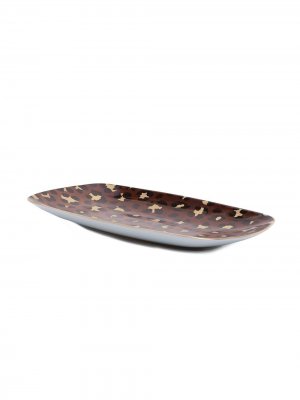 LObjet прямоугольная тарелка с леопардовым узором L'Objet. Цвет: коричневый
