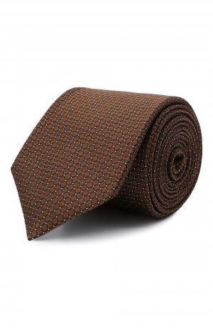 Шелковый галстук BOSS. Цвет: коричневый