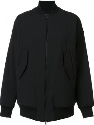 Куртка-бомбер свободного кроя Ys Y's. Цвет: чёрный
