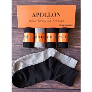 Носки , 6 пар, размер 40-45, черный APOLLON. Цвет: черный