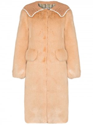 Пальто Lorca из искусственного меха Shrimps. Цвет: коричневый