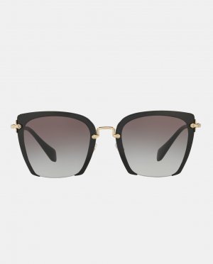 Черные женские солнцезащитные очки-бабочки из металла , черный Miu