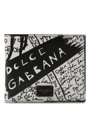 Кожаное портмоне Dolce & Gabbana. Цвет: белый