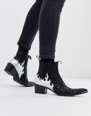 Черные кожаные ботинки челси с эффектом крокодиловой кожи Sylvian-Черный Jeffery West