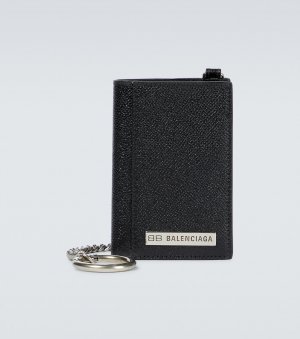 Плитный вертикальный кожаный кошелек , черный Balenciaga