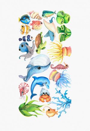 Наклейка декоративная Galerys Коралловый риф, 110*55 см. Цвет: разноцветный