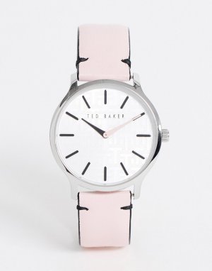 Часы с розовым кожаным браслетом Poppiey-Розовый Ted Baker