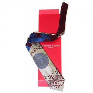 Шелковый галстук с красивым орнаментом 56304 Christian Lacroix. Цвет: серый