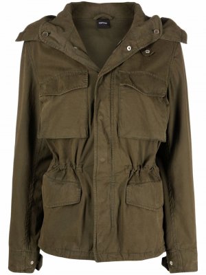 Куртка с капюшоном и карманами Aspesi. Цвет: зеленый