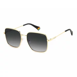 Солнцезащитные очки PLD-205696J5G56WJ, золотой, серый Polaroid. Цвет: серый/золотистый