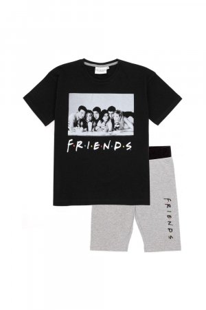 Короткий пижамный комплект для велоспорта , черный Friends