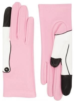 Кожаные перчатки flamingo Yazbukey. Цвет: розовый и фиолетовый
