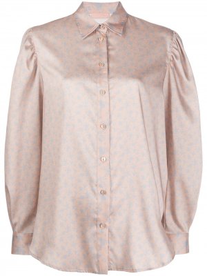 Атласная блузка с цветочным принтом Drome. Цвет: нейтральные цвета