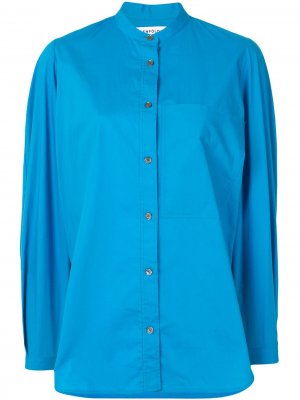 Блузка с длинными рукавами и разрезами сбоку Enföld. Цвет: синий