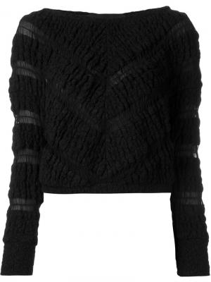 Укороченный свитер с узором Jay Ahr. Цвет: чёрный
