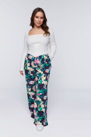Широкие брюки с цветочным принтом больших размеров Forever 21