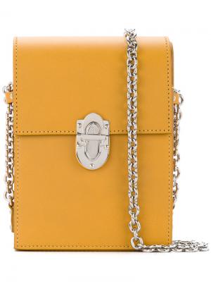 Chain crossbody bag Bertoni 1949. Цвет: жёлтый и оранжевый