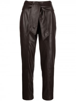 Укороченные брюки Tessa с завязками Jonathan Simkhai. Цвет: коричневый